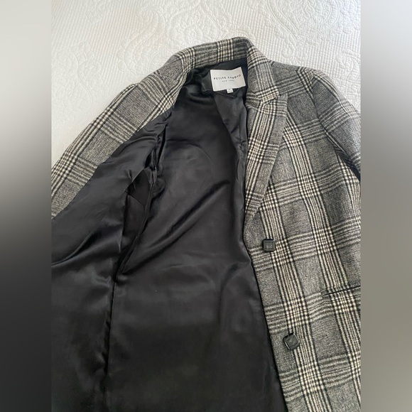 Petite Studio NYC Jane Wool Coat Women’s in Black and Gray Plaid - Picture 7 of 8